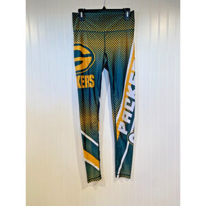 Green Bay Packer Leggings Women's Small, Green Yellow Football, Official NFL